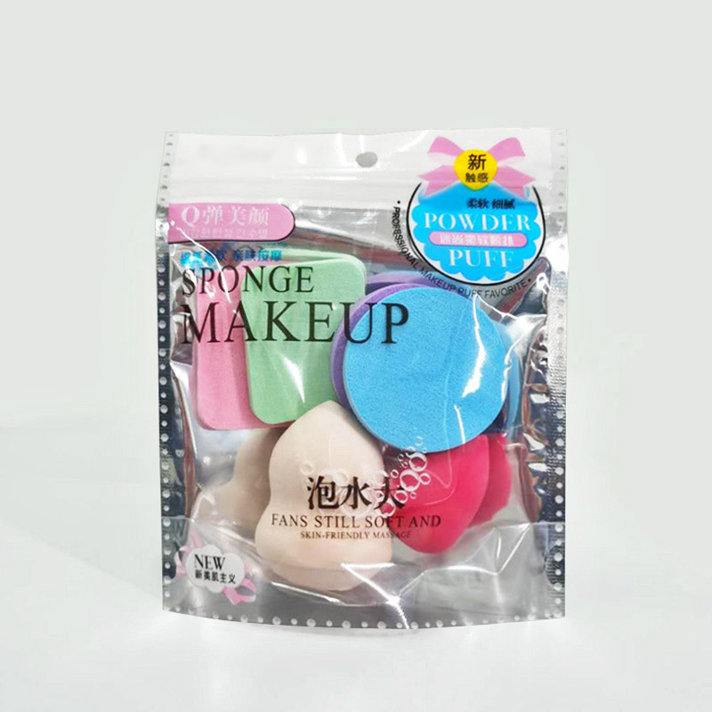 6 conjuntos de polvo de polvo de esponja seca y húmeda, huevo de maquillaje de color, almohadilla de base de aire, herramientas de maquillaje de huevo de belleza