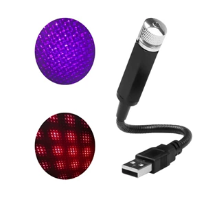 Avtomobil qarşılama işığı USB ulduz lazer proyeksiyası səsli idarəetmə tavan LED işığı