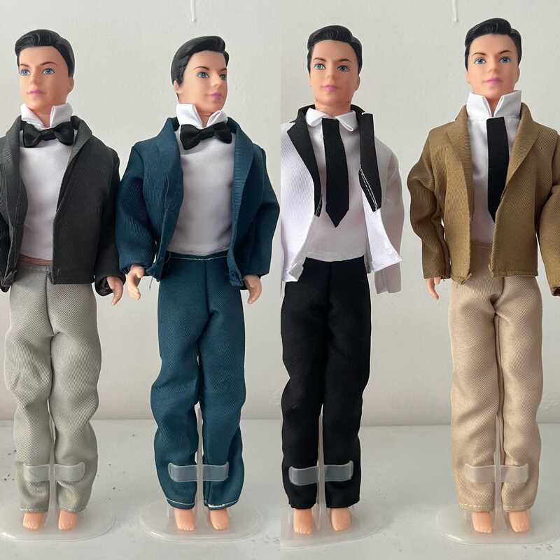 30cm Vinyl Doll Male Ken Doll Suit with Bow Tie Three-Piece Set Changeable Clothes Accessories Fashion Outfit Toy 30cm Vinyl Doll Male Ken Doll Suit with Bow Tie Three-Piece Set Changeable Clothes Accessories Fashion Outfit Toy