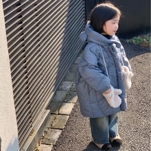 莱抱抱2023冬季新品韩国童装韩版可爱熊耳朵羽绒加厚款中童羽绒服