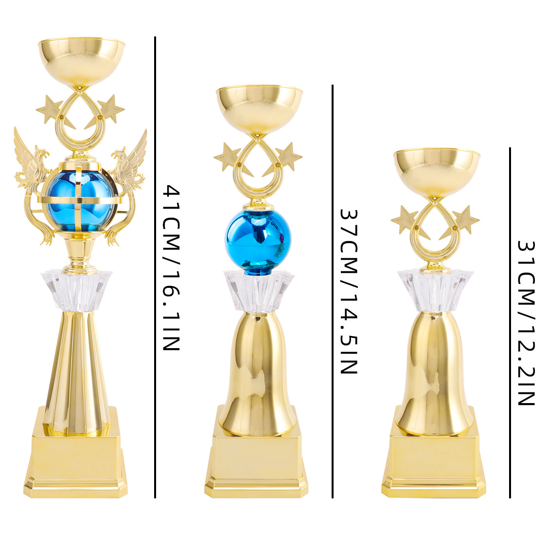 Trofeos personalizados para competiciones de fútbol, artes marciales infantiles, danza y taekwondo; producción y venta al por mayor de pequeños trofeos de plástico para fines conmemorativos.