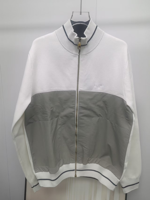 Men's Stand Collar Color Block Knit Cardigan, New Fall/Winter Contrast Color Sweater Jacket, Casual Loose Fit