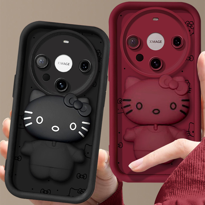 Foreign Trade Suitable Huawei Pura80 Phone Case Mate70Pro Matte Hello Kitty Mirror Stand Nova13 Protective