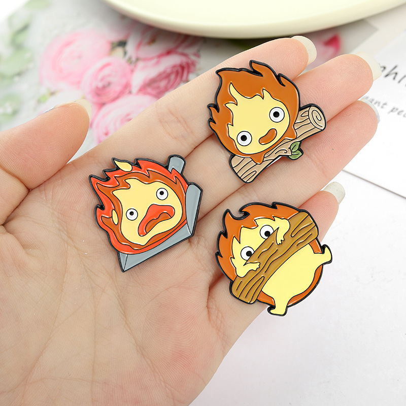 Unisex Gender Cartoon Style Pin Flame Alloy Stoving Varnish Unisex Brooches