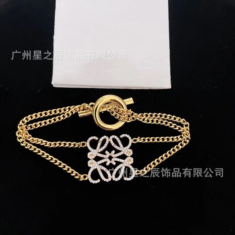 Real Shot of Luo Wei's Version of Ruyi Knot Chinese Knot Full Diamond Bracelet for Women, Fashionable and High-End Bracelet for Women Factory Wholesale