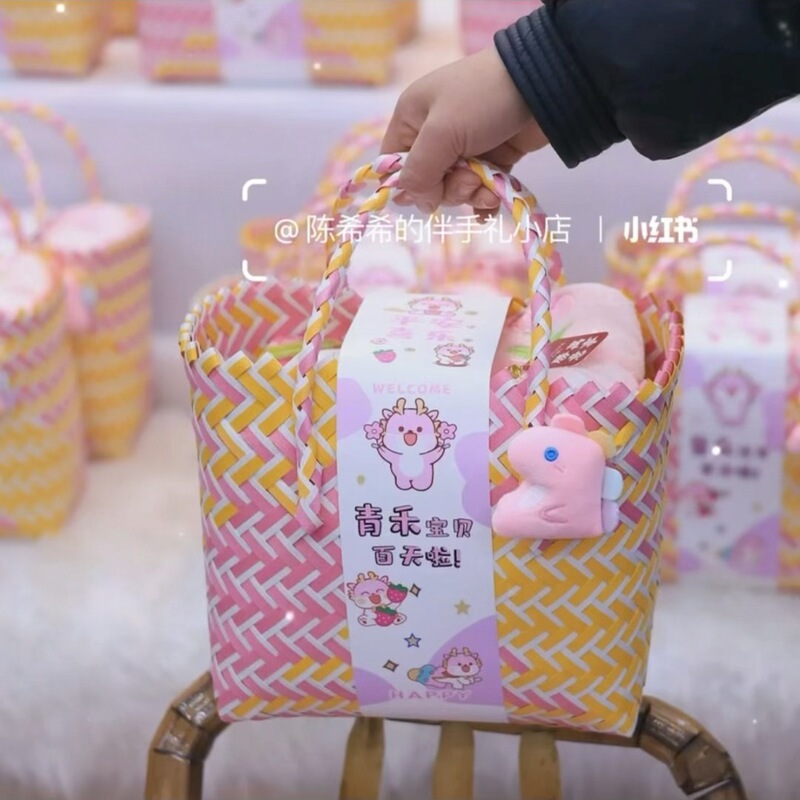 織りキャベツバスケットバッグ DIY お土産バッグ小さなバッグカラフルなハンドバッグレディースハンドバッグ女性|undefined