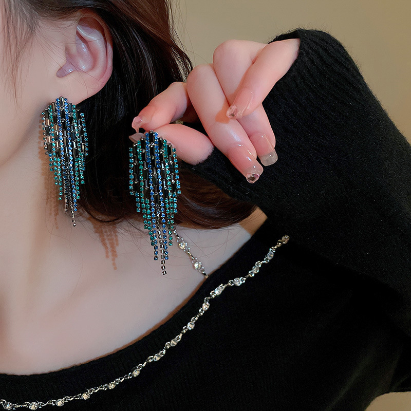 Fashion Tassel Metal Plating Artificial Rhinestones Womenu0027S Earrings 1 Pair