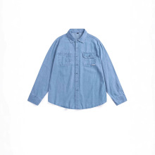 春秋季牛仔衬衫男韩版修身男士长袖内搭衬衣潮流休闲工装外套