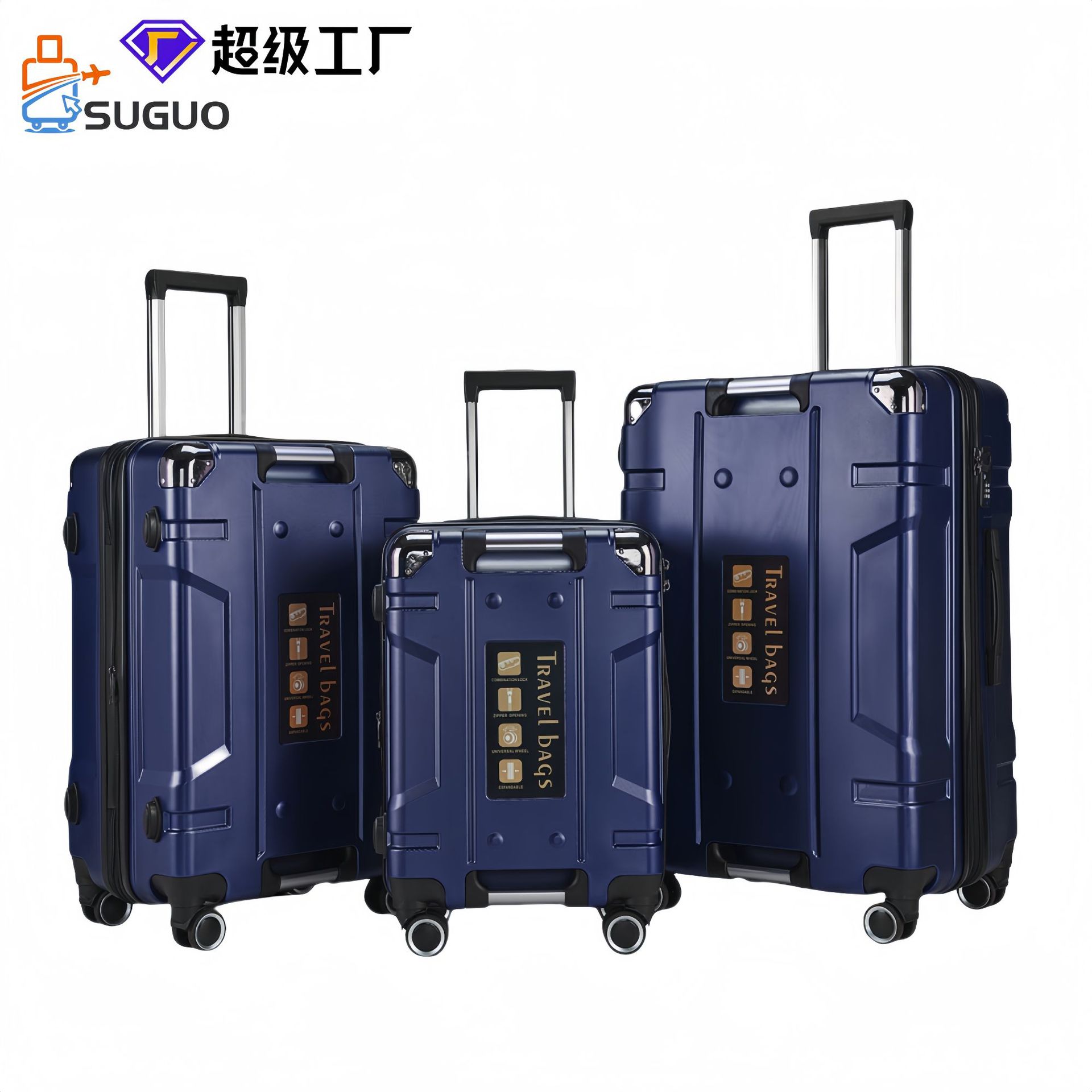 2024新款跨境行李箱24寸双层拉链双把手结实耐用行李箱20寸高品质