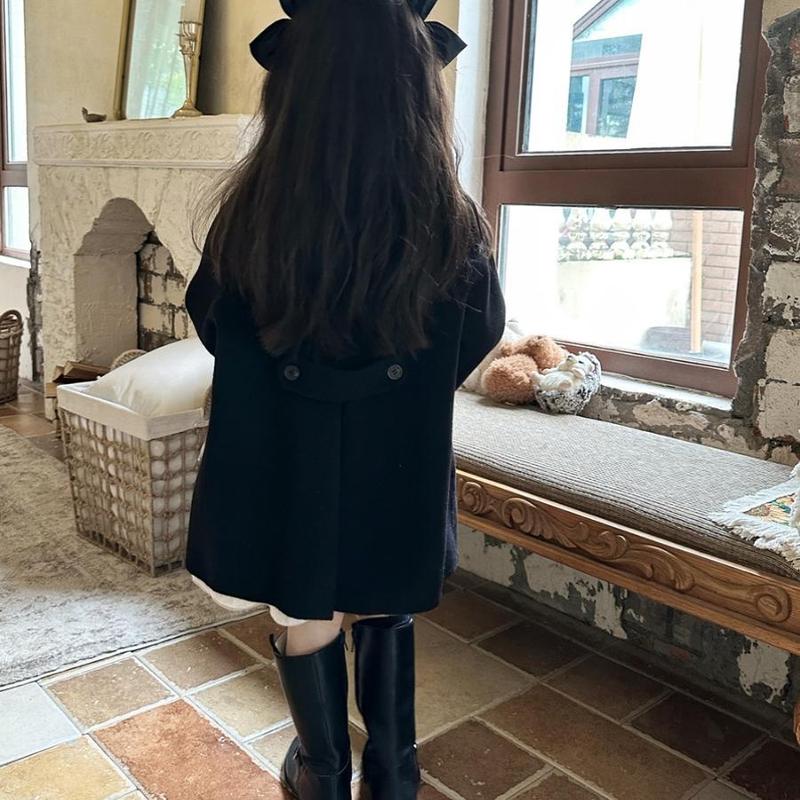 女の子の春秋のカシミヤのコートの子供の秋冬の韓国版の洋気の中の長いタイプの女の子の中で大きい子供の赤ちゃんのコート|undefined