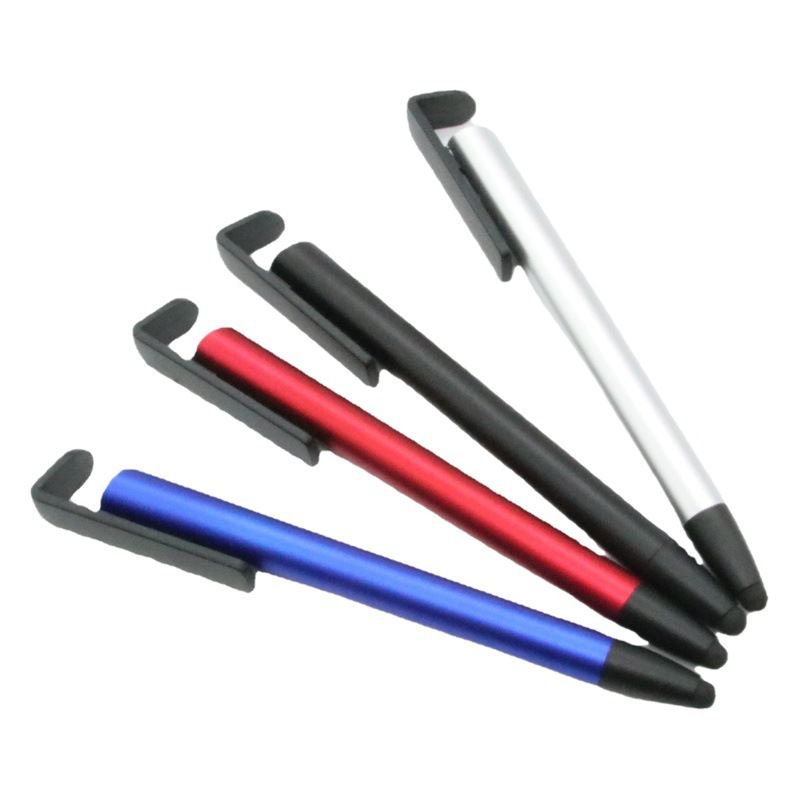 3-en-1 plástico teléfono móvil titular táctil pluma bolígrafo pluma de gel