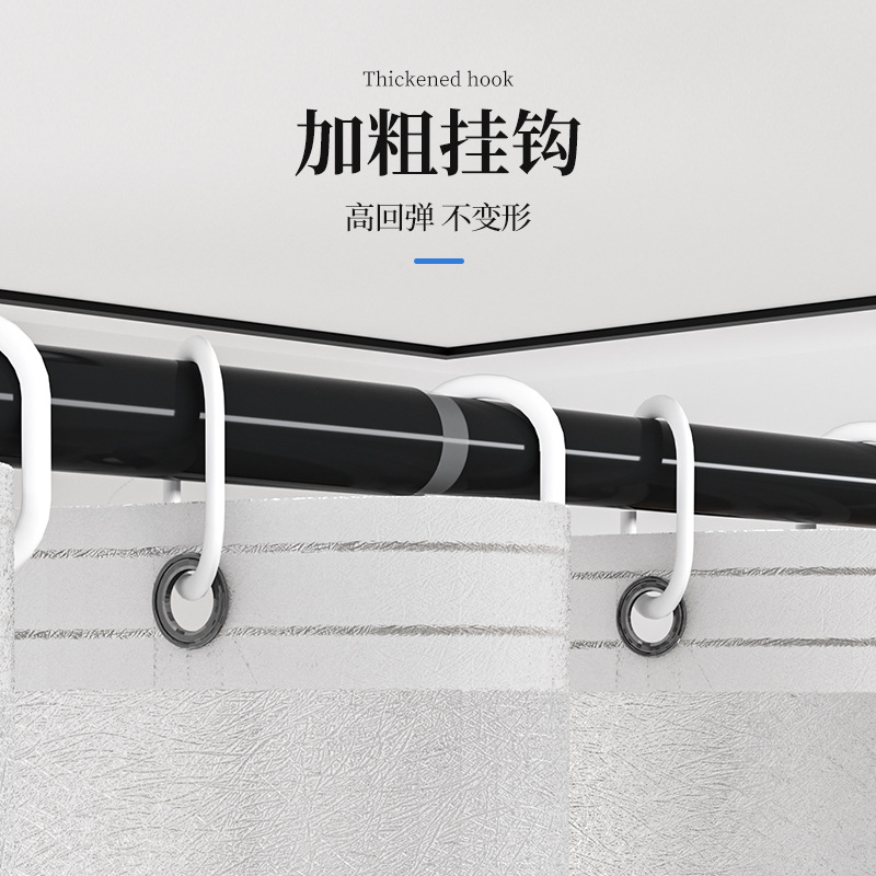 Wholesale bathroom shower curtain set, punch-free waterproof curtain, toilet shower curtain, bathroom thickened mildew-proof water curtain partition
