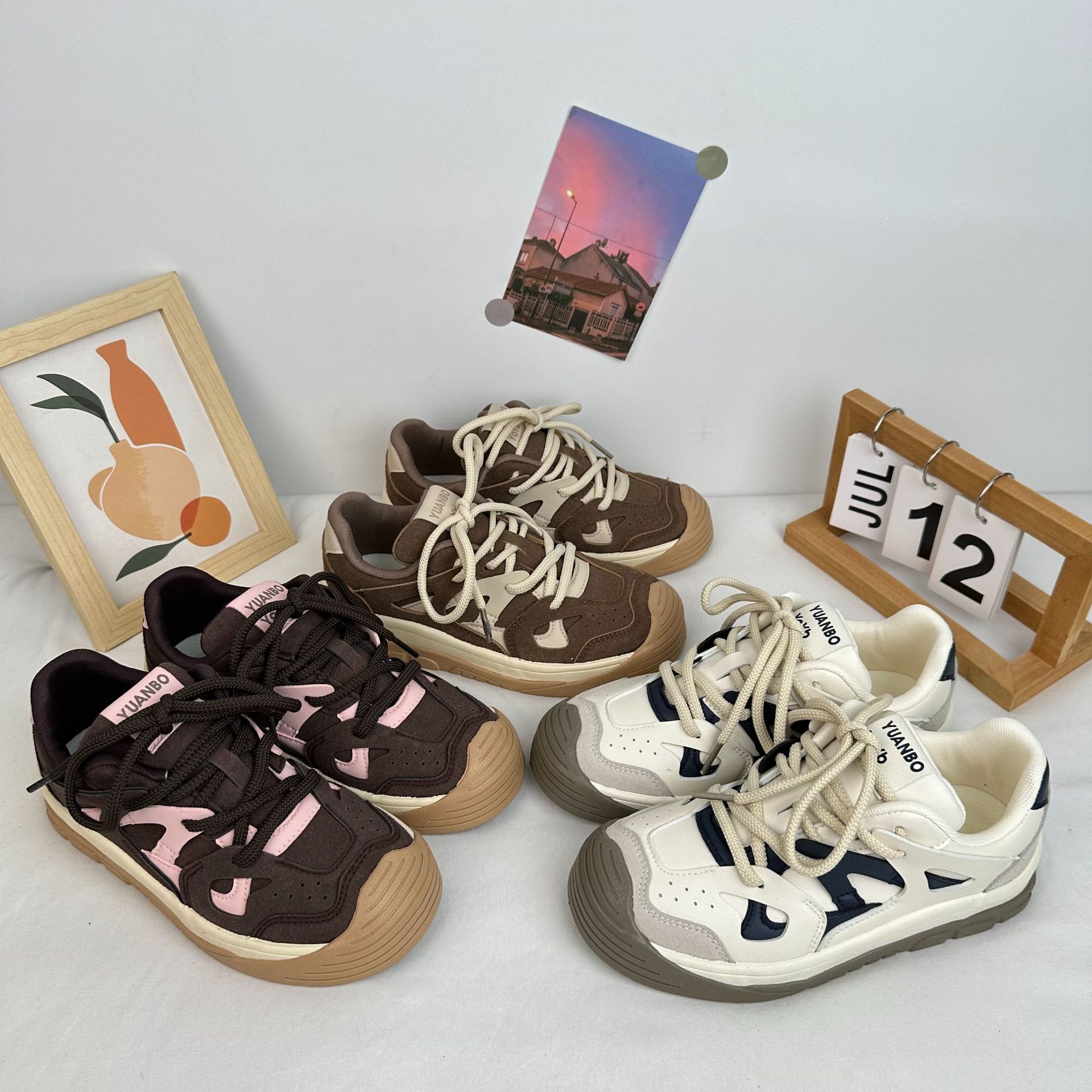 Meilad retro versátil zapatos de entrenamiento alemán zapatos de mujer otoño 2024 nuevo cordón zapatos de plancha gruesa zapatos deportivos casuales