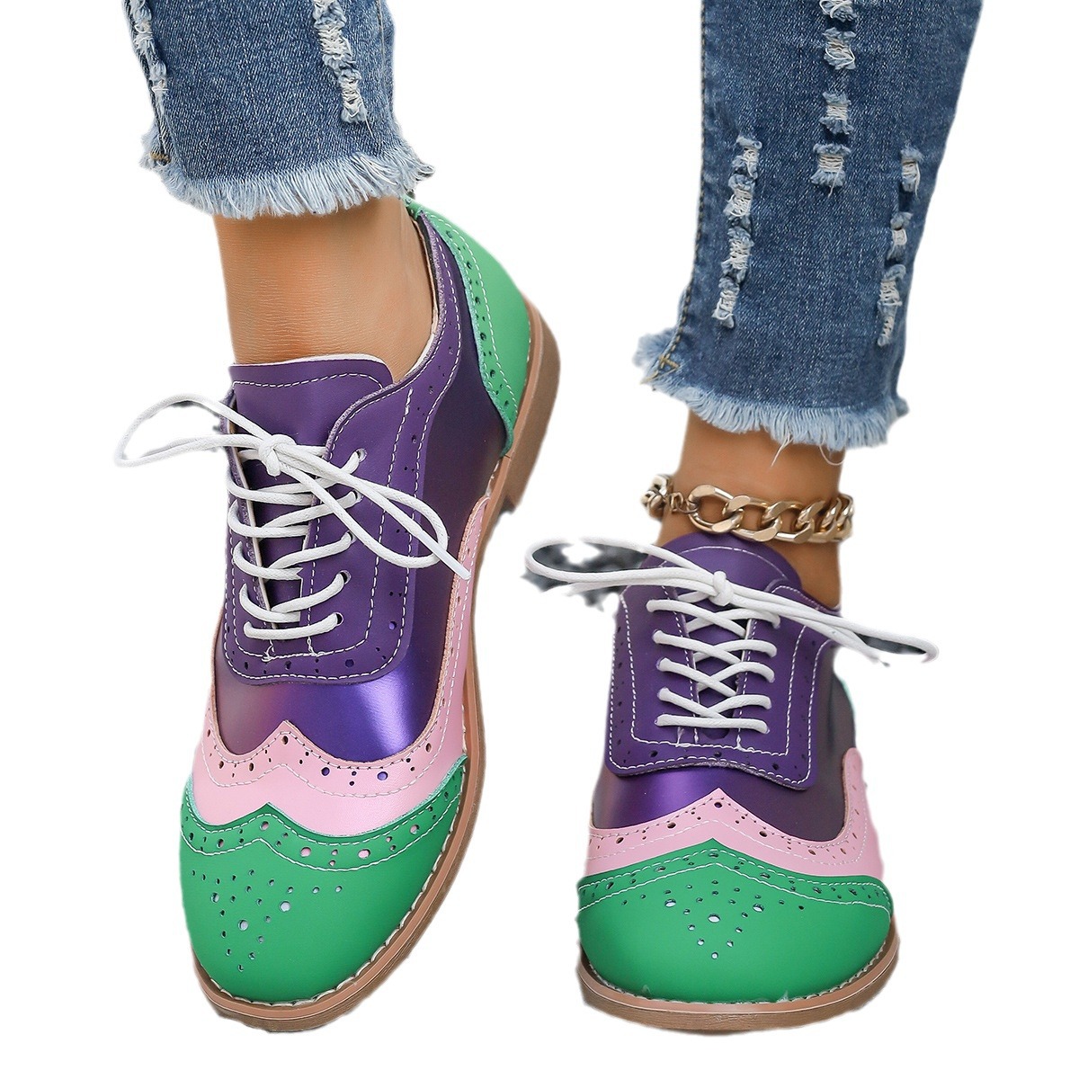 Dámské boty ve stylu brogue, velké velikosti_voghion.com