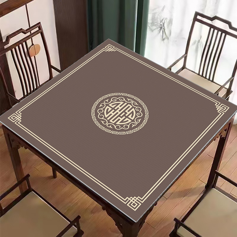 New Chinese-style Mahjong Table Tablecloth Mute Crystal Velvet Poker Table Mat Dirt-resistant Easy-to-take-care Household Soft Table Mat