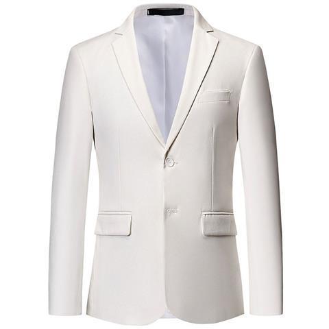 Traje de hombre de negocios casual traje blanco de dos botones estilo coreano delgado de talla grande vestido formal profesional de novio de moda