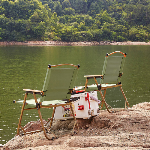 Outdoor portable folding chair Kermit chair aluminum alloy camping table ultra-light backrest seat camp supplies beach chair