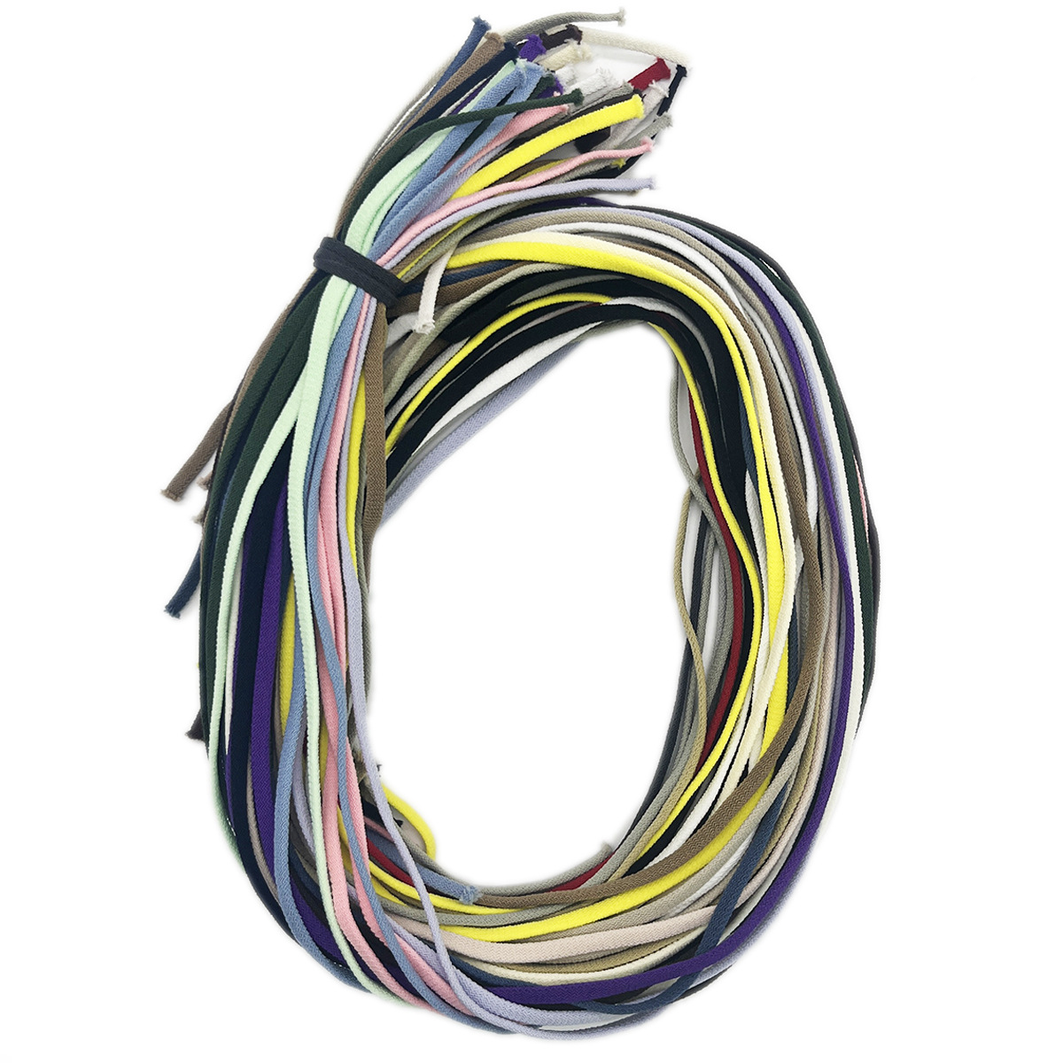 34 colores en stock 6 / 8mm color de alta elasticidad ondulado hueco cordón de goma hueco de doble capa de color sólido cordón elástico hueco