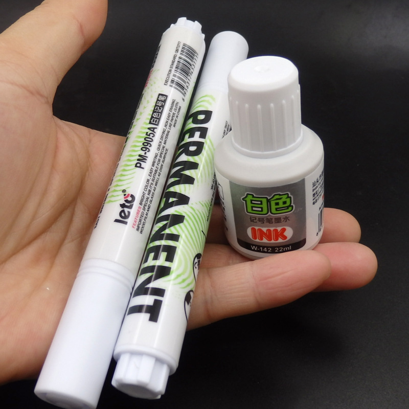White waterproof quick dry big art rollerball pen