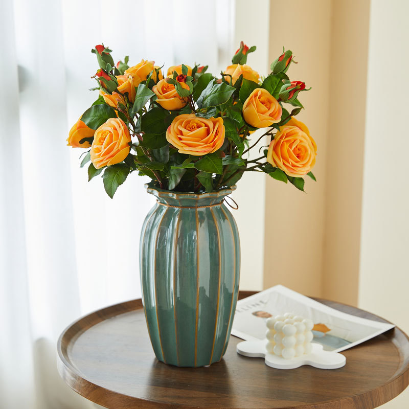 3头手感保湿玫瑰花仿真花束家居客厅装饰情人节单支小玫瑰假花详情7