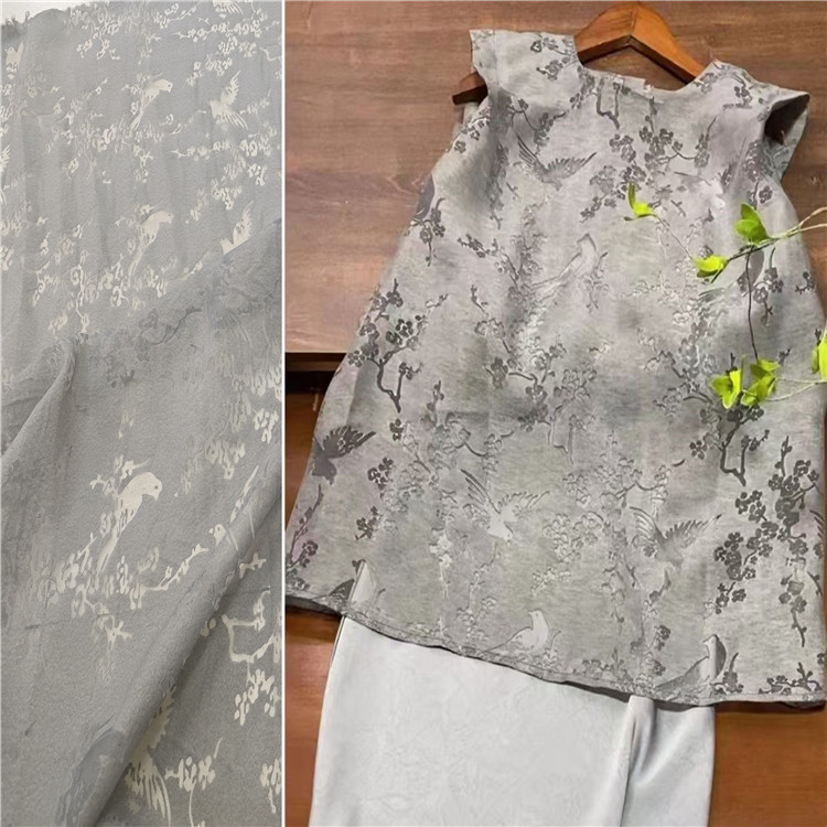A0306# 春秋烂花感喜鹊提花 女装衬衫童装连衣裙影视服饰手作布料
