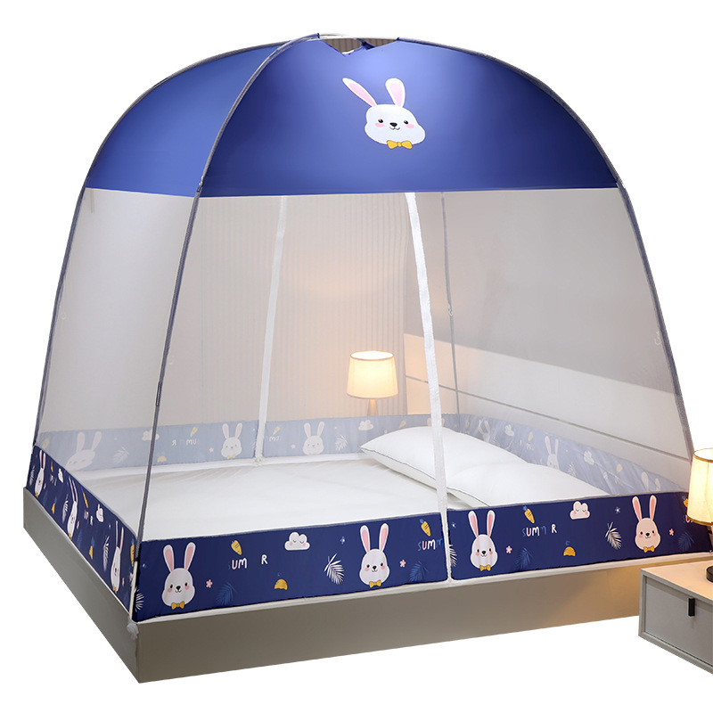 Nuevo tipo de mosquiteros de moquiteros no instalados a prueba de polvo, dormitorio plegable doméstico dormitorio infantil, máscara antimosquiteros de doble persona