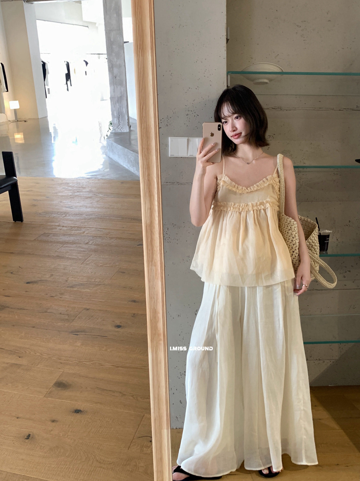 Áo hai dây nữ phong cách Hàn Quốc viền ren bèo nhún, mặc trong hoặc ngoài, che khuyết điểm, form suông — xanh đậm, xanh lam, màu hồng, Bột cam chi tiết 7