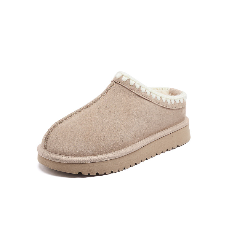 Botas de nieve de baja parte de Augu Lion para mujeres 2025, nuevos zapatos de invierno de terciopelo grueso con un pedazo exterior de pan y algodón