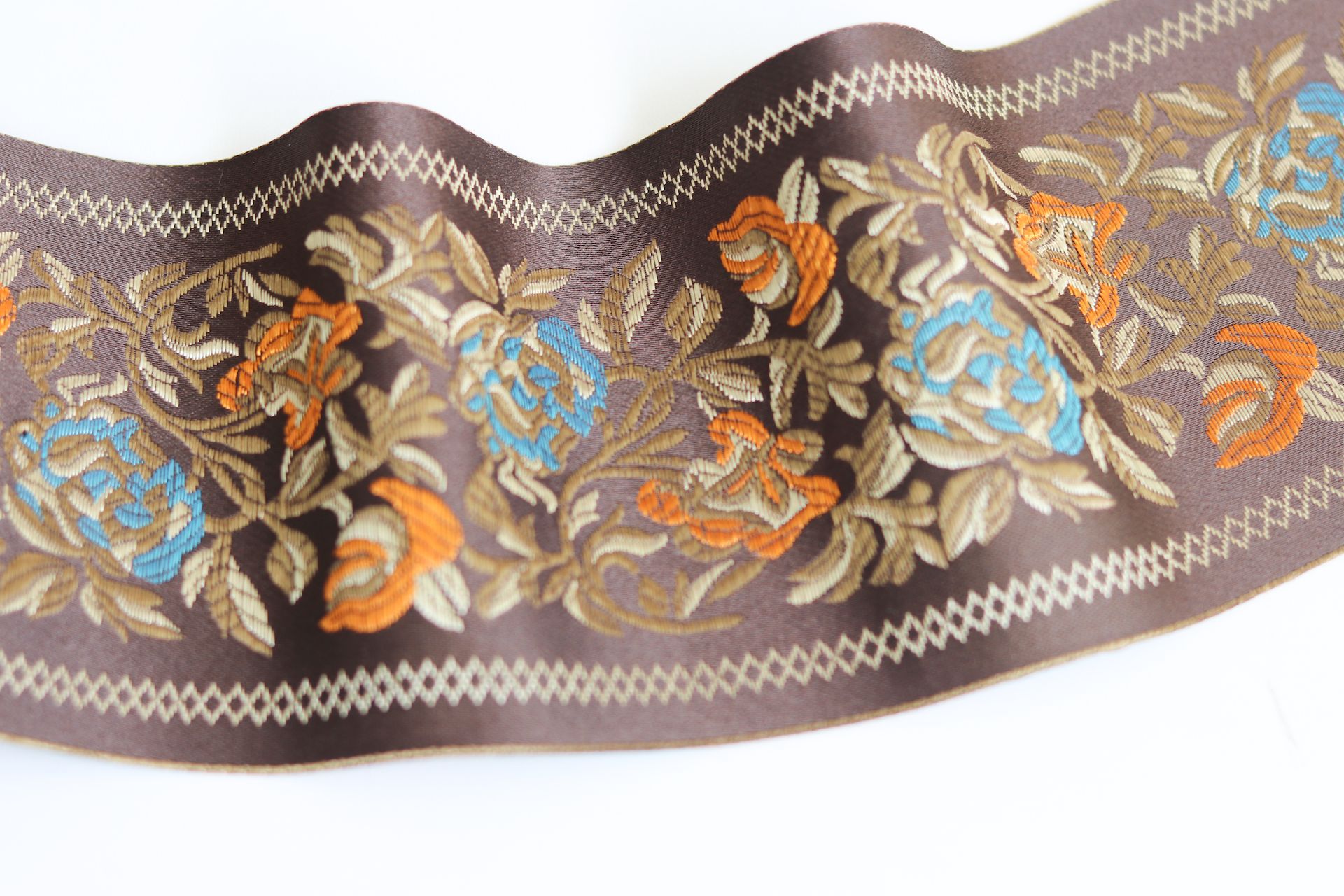 9cm de ancho cortina de cinta de estilo étnico Ropa Étnica collar borde de la manga cinturón cinta decorativa