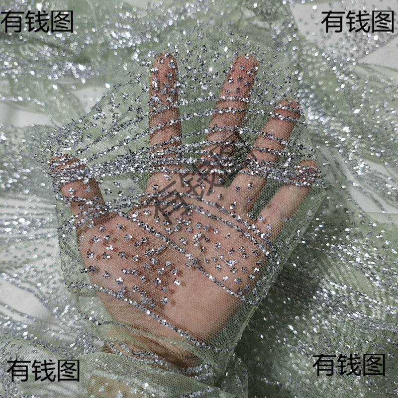 Creative Background Mesh Gauze Bronzing Fabric Sequin Gauze Wedding Wave Golden Iron DIY Layout Ceiling Decoration