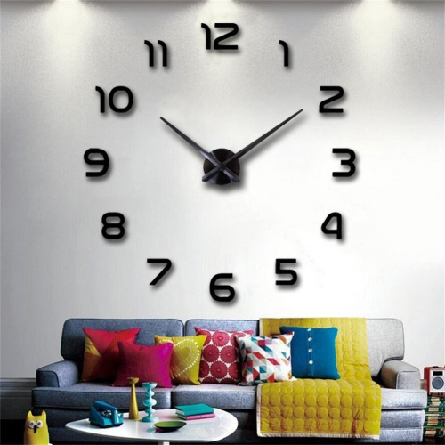 Direct Manufacturer Sale of Oversized Dimension Wall Clock EVA Wall Sticker Clock DIY Personality Art Wall Clock 3D Mirror Silent Clock