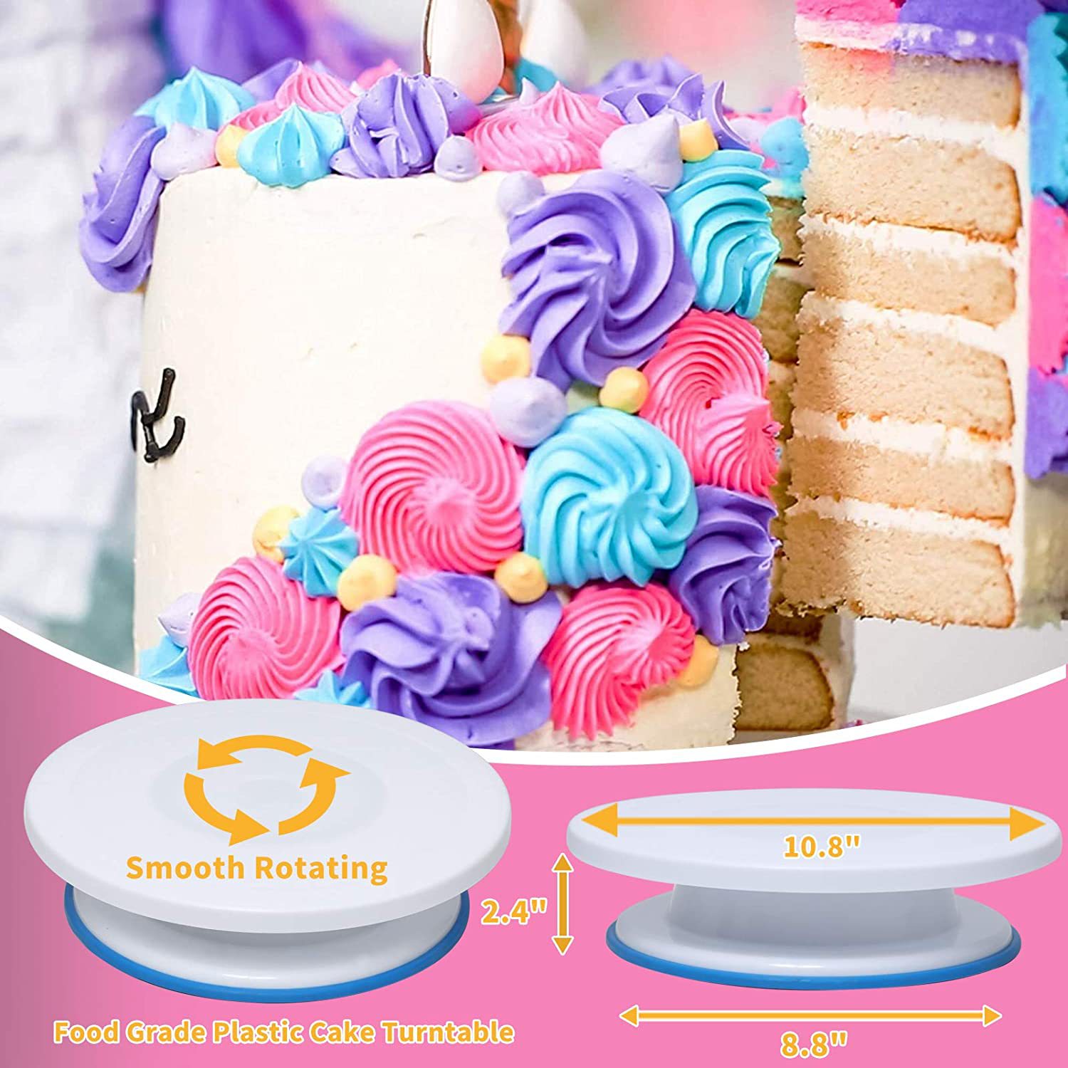 Amazon Venta caliente 322-pieza pastel tocadiscos traje hornear pastelería boquilla traje decoración de la torta herramientas