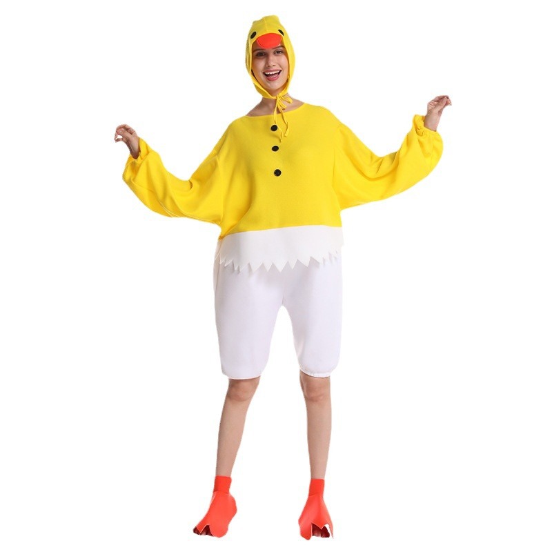 Adulto divertido Chick jumpsuit Cosplay traje etapa rendimiento vestido de fiesta distribución al por mayor