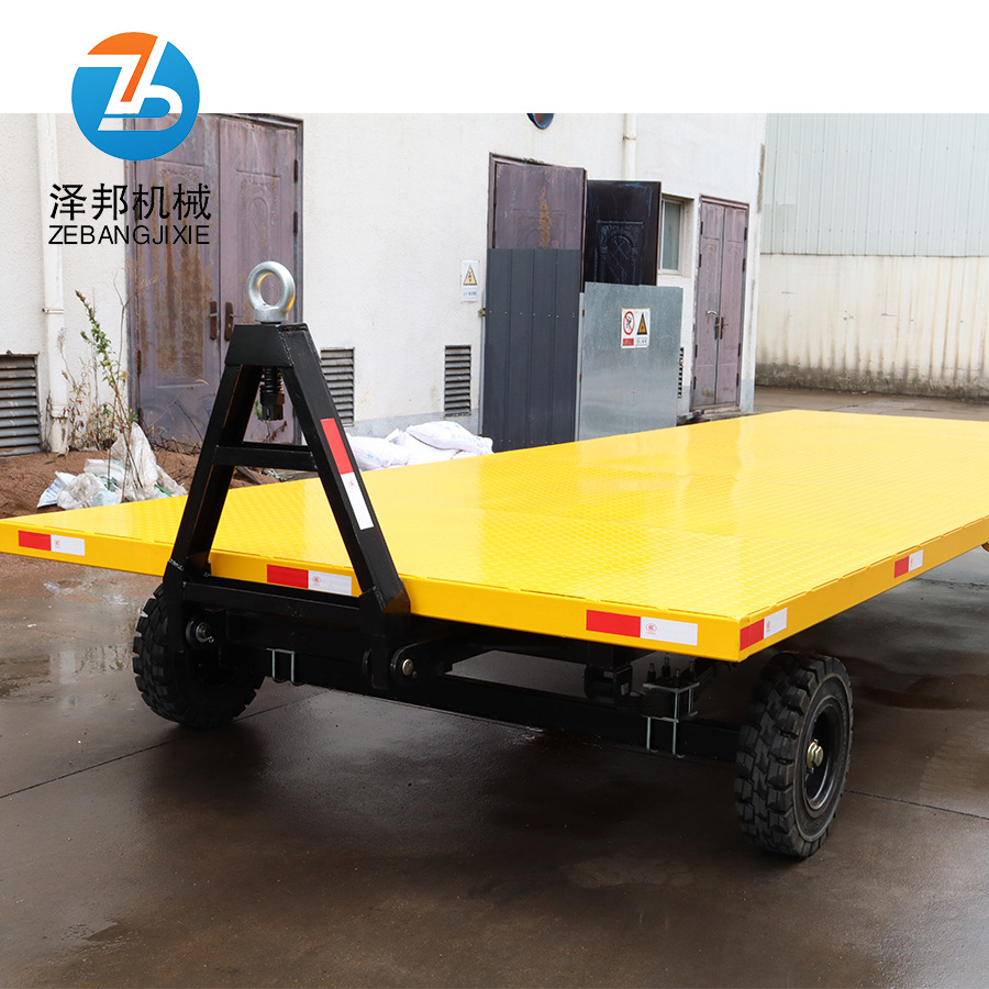 Tractor-type flatbed transport trailer four-wheel transport trailer…
