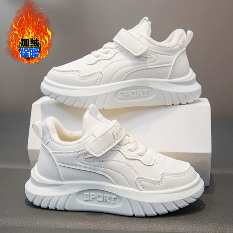 Детские маленькие белые туфли плюс бархат мужские и женские туфли