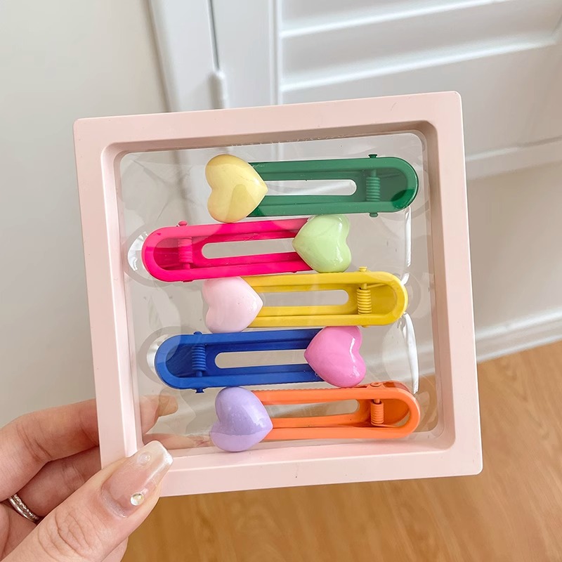 Rosa Linda estrella horquilla lado femenino clip de pelo amor de los niños BB clip de pelo roto horquilla bebé tocado