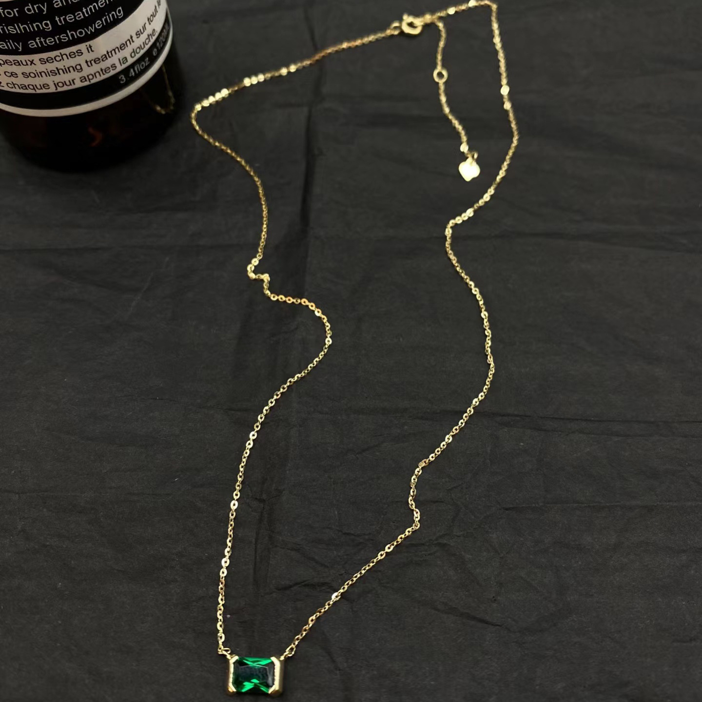 Title 4, Colar de luxo com pingente de esmeralda verde s...