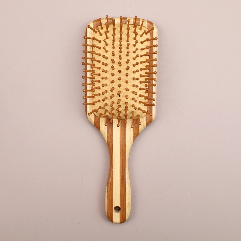 Peine de bambú, peine grande con cojín de aire, peine de peluquería para el hogar, peine para masaje de cabeza, peine de madera antiestático, venta directa de fábrica, cuidado del cabello