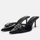 2024 Spring New Product Buckle Decoration High Heel Muller Shoes Single Shoes Women's Shallow Heel Shoes Women's Thin Heel Sandals Women's Shoes