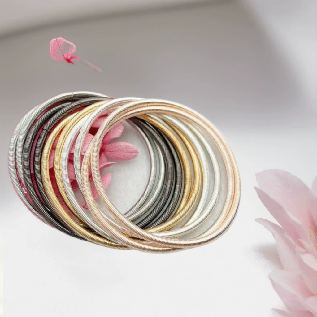 Золотой браслет женский 3,0*18,5 винт пружинной катушки можно открыть, можно затянуть Телескопический Бесплатный пружинный браслет своими руками