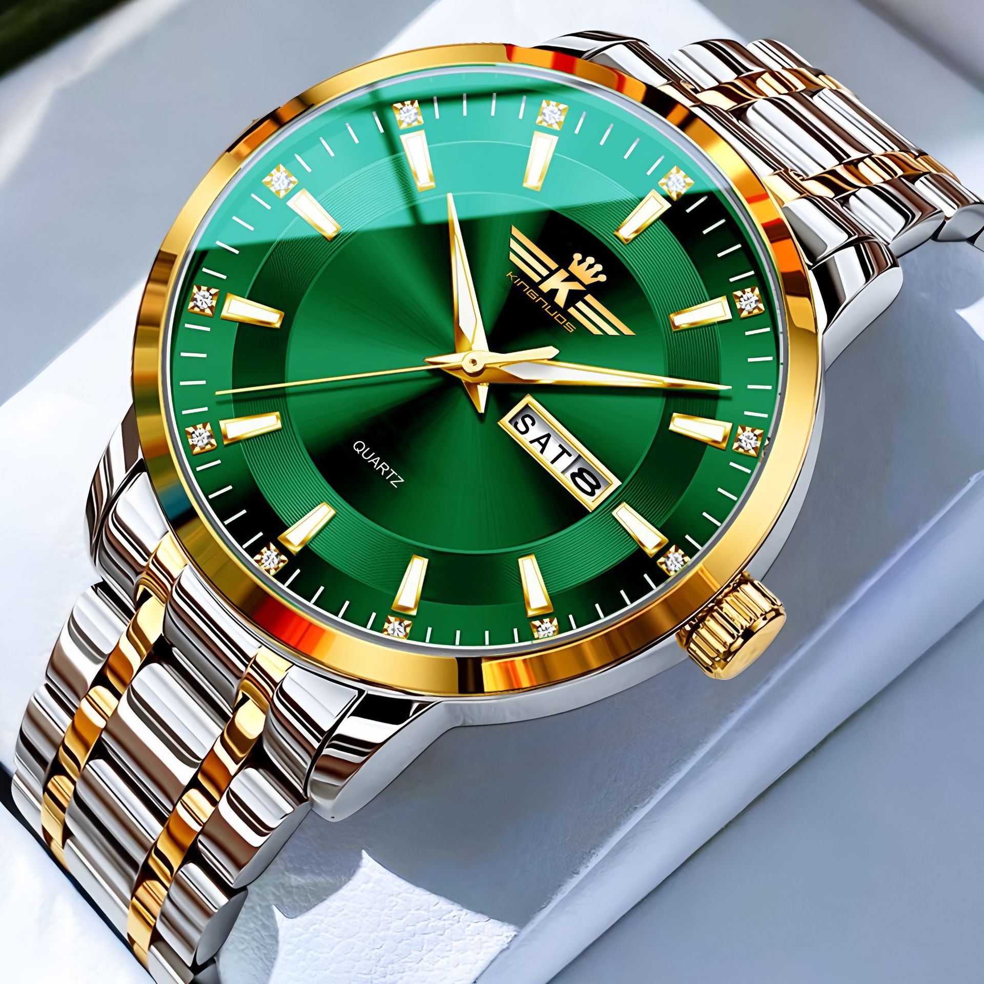 Gold with green surface