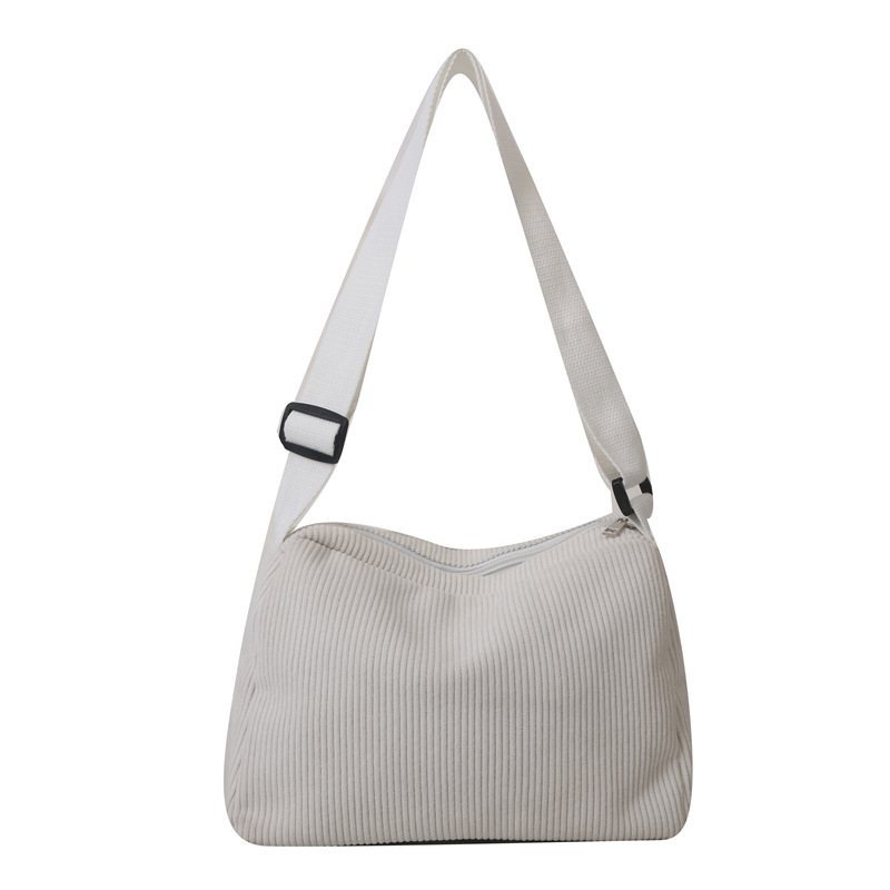 Estilo perezoso de pana casual estilo japonés artístico bandolera de un solo hombro elegante estudiante casual estilo coreano bolso de mano simple de las mujeres