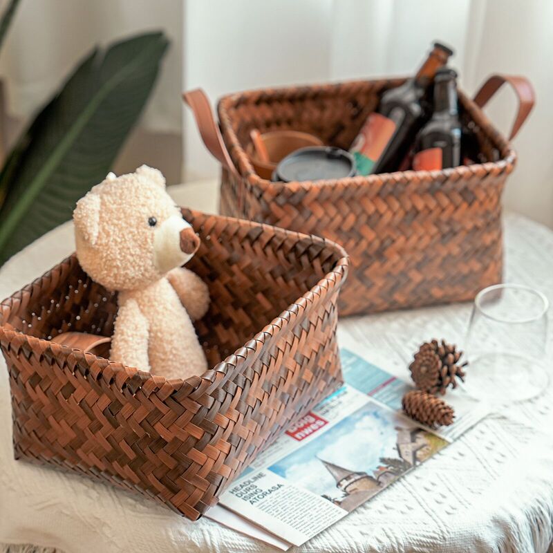 Source factory American hand-woven handle sundries storage box bedroom living room storage box socks storage box