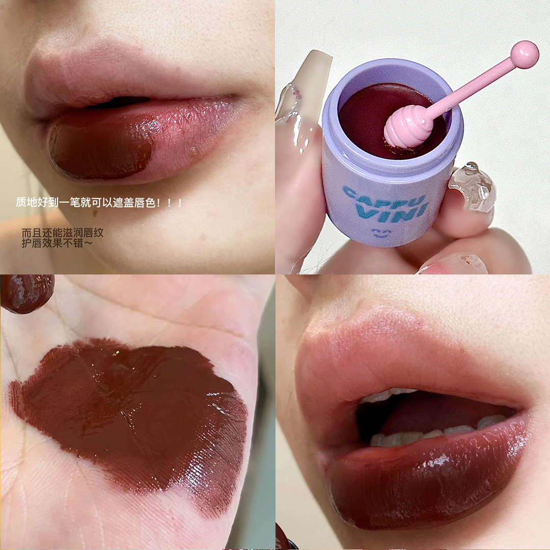 Cappuvini Taotao paja taza labio congelado agua luz hidratante espejo color sólido lápiz labial miel lápiz labial brillo labial