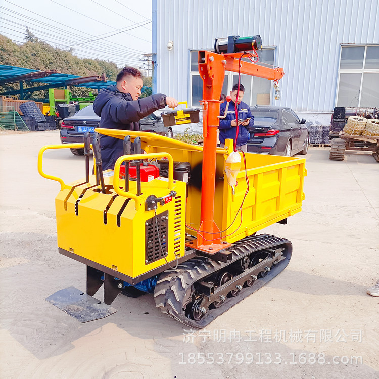 济宁小型履带运输车 爬山虎手扶自卸车 水田地专运围栏履带车