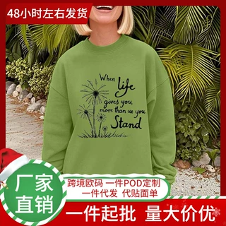 跨境圆领卫衣 蒲公英印花 亚马逊wish 一件批发 时尚休闲