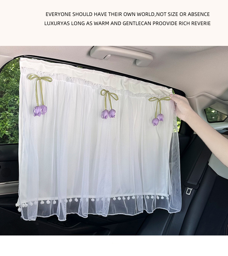 Car Window Sunshade Curtain Car Track Style Curtain Baby Children's Car Curtain Sun Protection Heat Insulation Curtain Side Window Privacy Curtain
