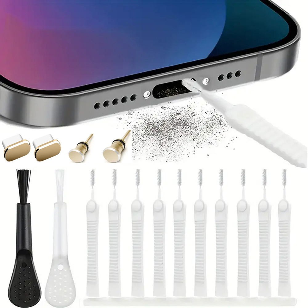 C port toz geçirmez set 16 parça Tip-C veri portu USB toz geçirmez fiş cep telefonu şarj portu metal toz geçirmez fiş