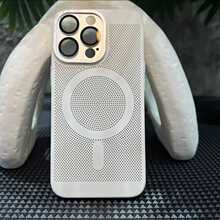 适用苹果16promax手机壳15肤感蜂窝散热网iPhone14超薄硬壳大孔13