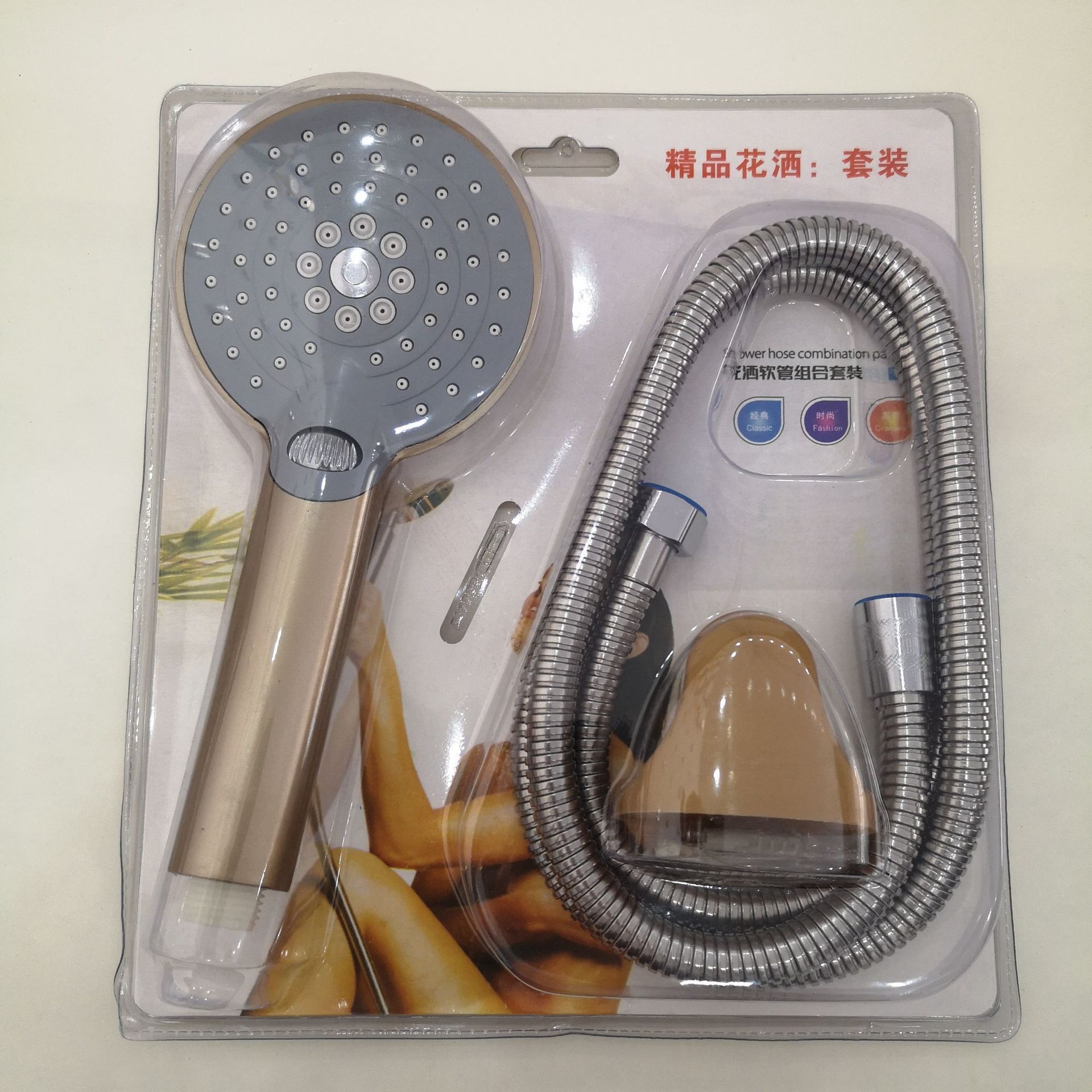 Bathroom pressurized shower head set, household complete shower hose, bathroom three-piece set, bath accessories wholesale undefined
